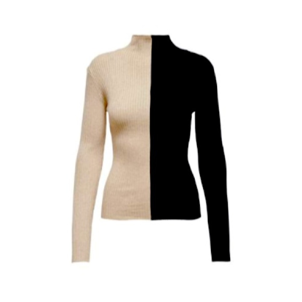two toned turtleneck